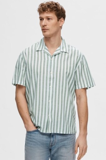 Relax New Linen Shirt SS Resort Desert Sage Stripe