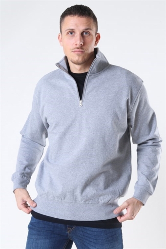 Quarter Zip Sweat Oxford Grey