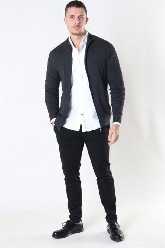 Chris Zip Strikke Charcoal Mix
