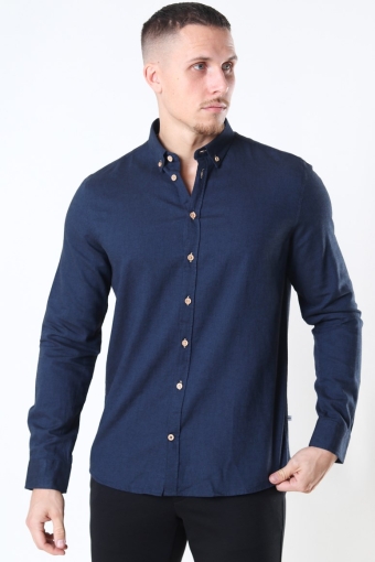 Johan Diego Cotton Skjorte Navy