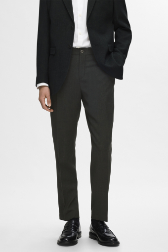 Slim Oasis Linen Pants Dark Green