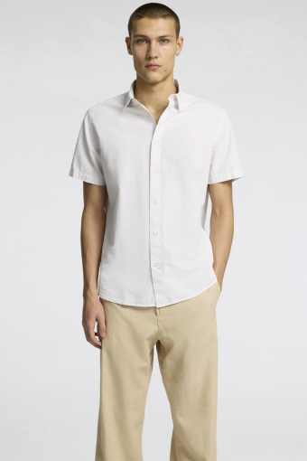 Regular New Linen Shirt SS Pure Cashmere Thin Stripe