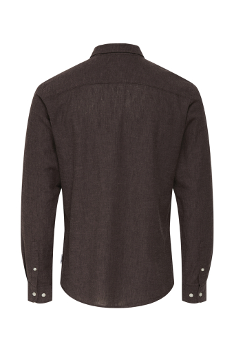 Caiden LS Linen Shirt Coffee Bean Peppercorn