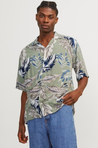 Jeff AOP Resort Shirt SS Oil Green