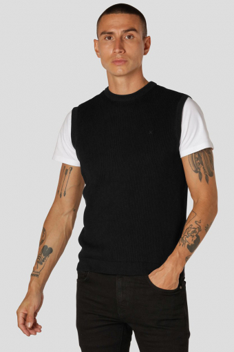 Basic Organic Knit Vest Black