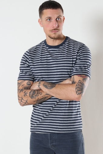 T-skjorte Striped Oxford Grey/Heather Blue