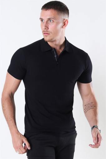 Muscle Fit Stretch Polo Black