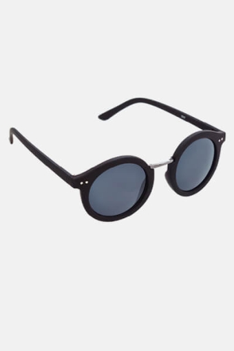 Fashion 1517 Rund Solbriller Black Rubber/Gun Dark Grey Glass