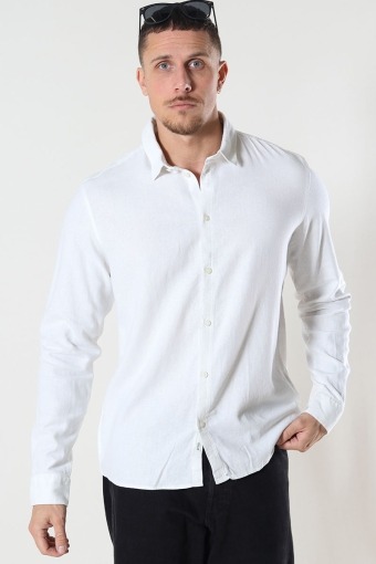 Enea Allan Linen Shirt LS White
