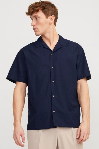 Summer Resort Linen Shirt SS Navy Blazer