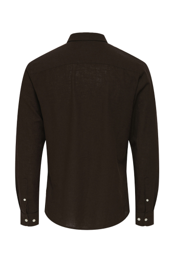Caiden LS Linen Shirt Coffee Bean