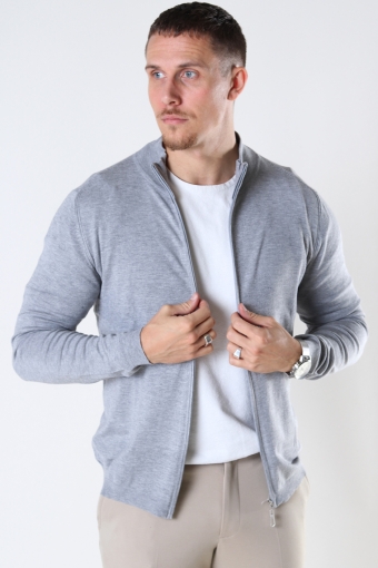 LAUGE FULL ZIP CARDIGAN Light Grey