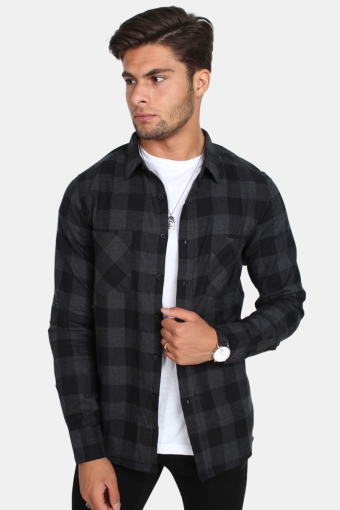 Checked Flanell Skjorte Black/Charcoal