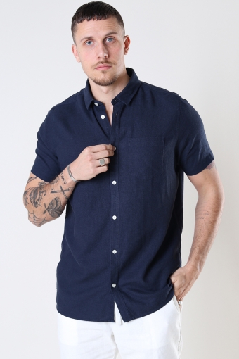 Allan SS Linen Shirt Insignia Blue