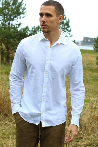 Summer Linen Shirt LS White