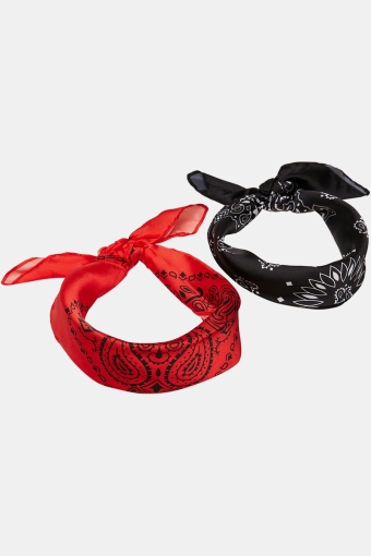 Satin Bandana 2-Pack Black/red