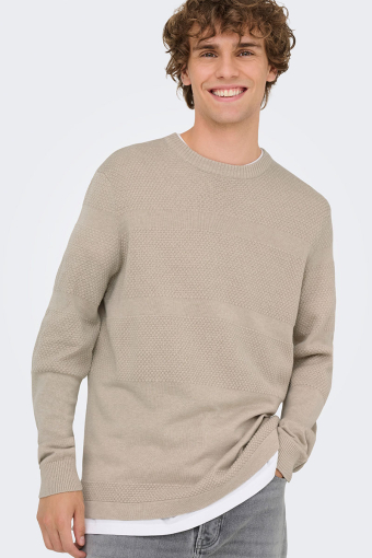 Malik Crew Neck Knit Silver Lining