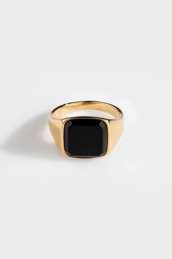 Ring Onyx SignatKlokkee Black Gold 