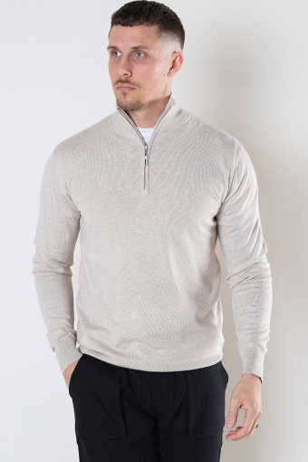 FRANKIE HALF ZIP KNIT Beige