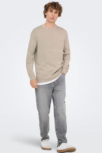 Malik Crew Neck Knit Silver Lining