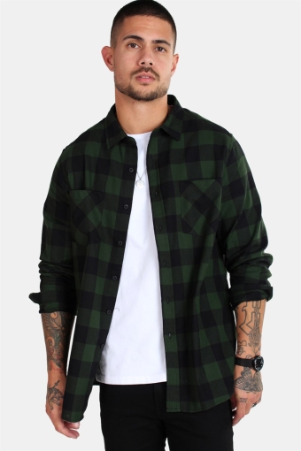 Checked Flanell Skjorte Black/Forest