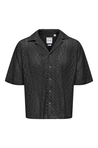 Novak Relax Resort SS Lace Shirt Black