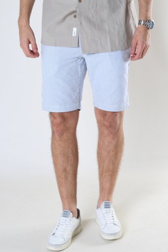 Hector Oxford Stripe Shorts White / Light Blue