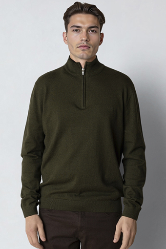Claude half-zip knit Rosin melange