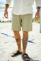 Selected COMFORT-BRODY LINEN SHORTS Olive Branch