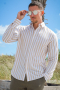 Selected Slim Sun Linen Shirt LS Pure Cashmere Stripe