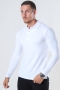 Muscle Fit Polo LS White