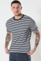 Basic Brand T-skjorte Striped Black/White