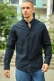 Solid Val Oxford Stretch Shirt LS Black