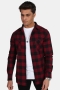 URBAN CLASSICS Checked Flanell Skjorte Black/Burgundy