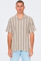 ONLY & SONS Trev Reg Structure Stripe SS Shirt Vintage Khaki